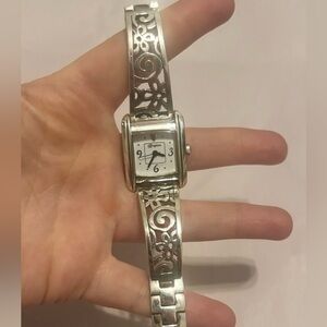Brighton Amalfi Daisy Lacie Design Silver Fold Over Watch